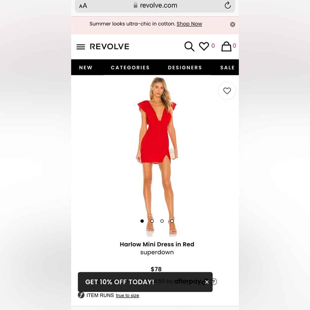 Little Red Dress from Revolve- Harlow Mini Dress in Red Superdown - Picture 7 of 7